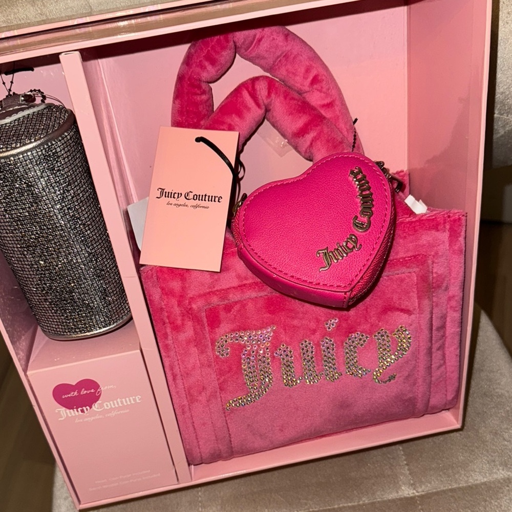 Juicy Couture Pink Plush Tote with Ruffled Handles - Picture 3 of 7